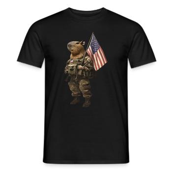 Wasserschwein - Männer T-Shirt - Schwarz - Vorne - AI Model Male 178 light (178cm)