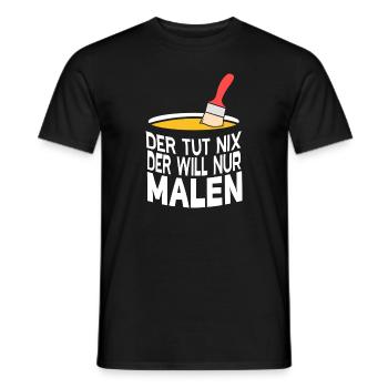 Der will nur Malen Design für Maler und Lackierer - Männer T-Shirt - Schwarz - Vorne - AI Model Male 178 light (178cm)