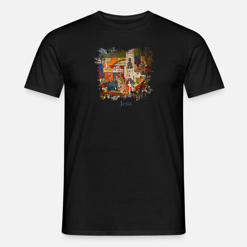 Jena handgemalter Splash - Männer T-Shirt - Schwarz