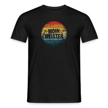 Moin Meister Retro Handwerk Geselle Azubi Geschenk - Männer T-Shirt - Schwarz - Vorne - AI Model Male 178 light (178cm)