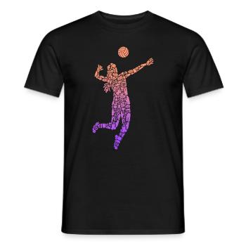 Symboles de volleyball Femmes Filles Volleyball Joueuse - T-shirt homme - noir - Devant - AI Model Male 178 light (178cm)