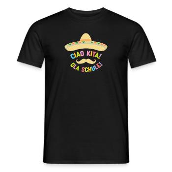 Ciao Kita Ola Schule: Abschiedsgeschenk Einschulun - Männer T-Shirt - Schwarz - Vorne - AI Model Male 178 light (178cm)