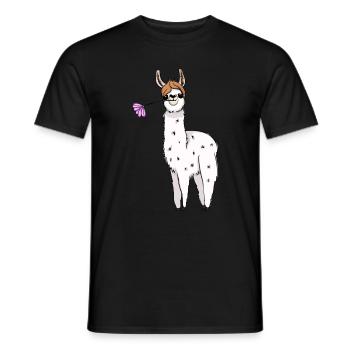 Lamadame Blume - Männer T-Shirt - Schwarz - Vorne - AI Model Male 178 light (178cm)