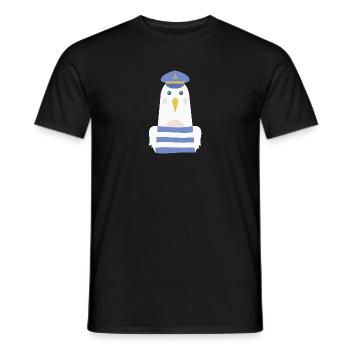 Capitaine de marin mouette pour les amateurs de voiliers et bateaux à moteur - T-shirt homme - noir - Devant - AI Model Male 178 light (178cm)