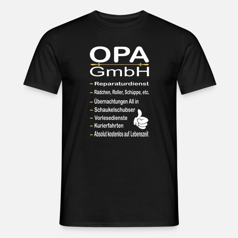 Opa GmbH das wird Opa reparieren Opa Spruch - Männer T-Shirt - Schwarz