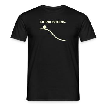 Ich habe potenzial lustig spruch deutsch physik - Männer T-Shirt - Schwarz - Vorne - AI Model Male 178 light (178cm)
