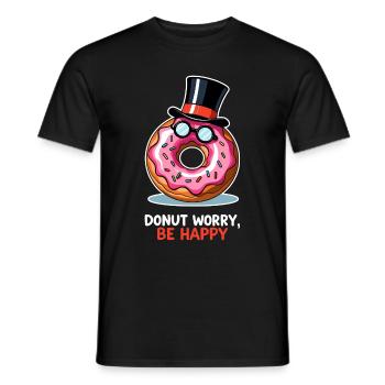 Donut drôle avec chapeau haut de forme - Cute Cartoon Design - T-shirt homme - noir - Devant - AI Model Male 178 light (178cm)
