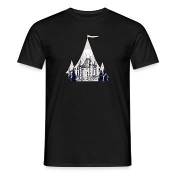 Castle Castle Bergfried Design Middle Ages - Men's T-Shirt - black - Front - AI Model Male 178 light (178cm)