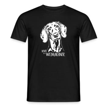 Aimé par un chien de braque de Weimar disant chien Wilsigns - T-shirt homme - noir - Devant - AI Model Male 178 light (178cm)