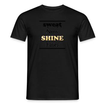 Der Schweiß glänzt jetzt später - Männer T-Shirt - Schwarz - Vorne - AI Model Male 178 light (178cm)