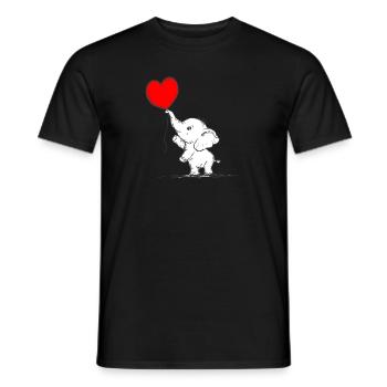 Elephant Heart Balloon - Men's T-Shirt - black - Front - AI Model Male 178 light (178cm)