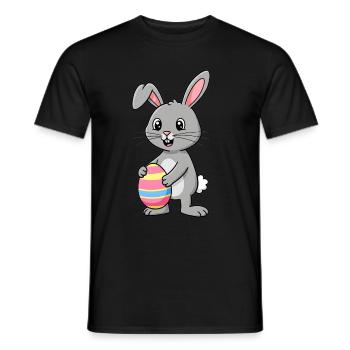 Animal Cartoon Easter Bunny - Men's T-Shirt - black - Front - AI Model Male 178 light (178cm)