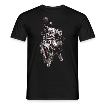 Basketball Dunk Aesthetic Streetwear Design - Men's T-Shirt - black - Front - AI Model Male 178 light (178cm)