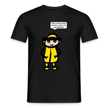 Stick figure weather rain emigrate - Men's T-Shirt - black - Front - AI Model Male 178 light (178cm)