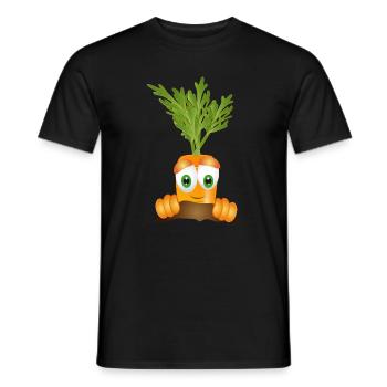 Drôle de carotte mûre pour la récolte dans le potager - T-shirt homme - noir - Devant - AI Model Male 178 light (178cm)
