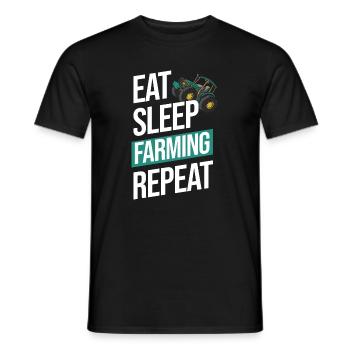 Manger une ferme endormie En disant - T-shirt homme - noir - Devant - AI Model Male 178 light (178cm)
