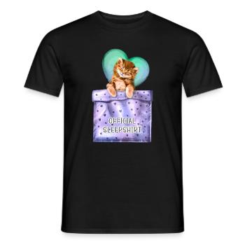 Official sleepshirt cute kitten for a sleepyhead - Männer T-Shirt - Schwarz - Vorne - AI Model Male 178 light (178cm)