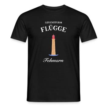 Leuchtturm Flügge auf Fehmarn, Deutsche Ostsee - Männer T-Shirt - Schwarz - Vorne - AI Model Male 178 light (178cm)