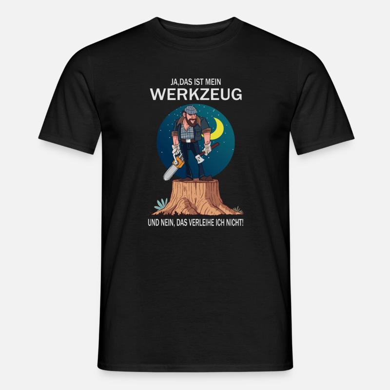 Lumberjack and his tools - Men's T-Shirt - black