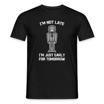 Déclaration d’animal humoristique Paresseux habitants de la jungle - T-shirt homme - noir - Devant - AI Model Male 178 light (178cm)