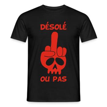 Crâne rouge malpoli - T-shirt homme - noir - Devant - AI Model Male 178 light (178cm)