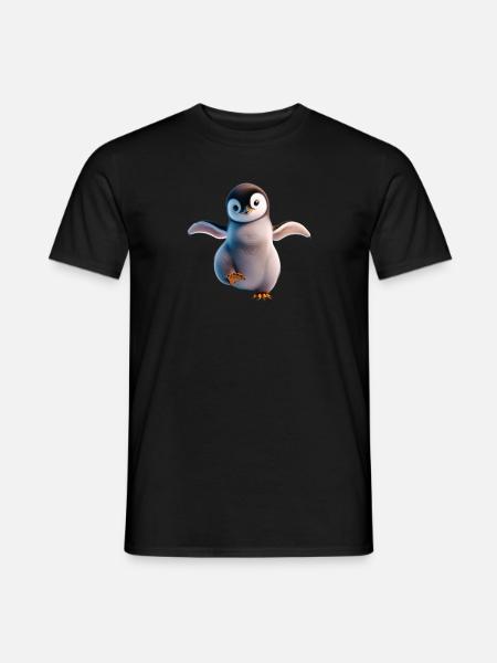 Ein fröhlich tanzender Pinguin - Männer T-Shirt - Schwarz