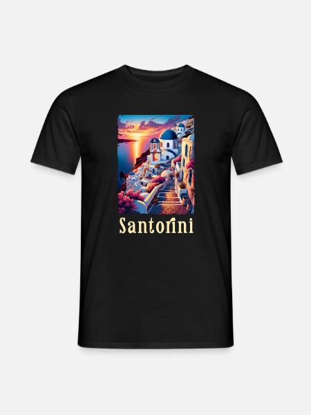 Santorini Griechenland Reisen Griechische Insel - Männer T-Shirt - Schwarz