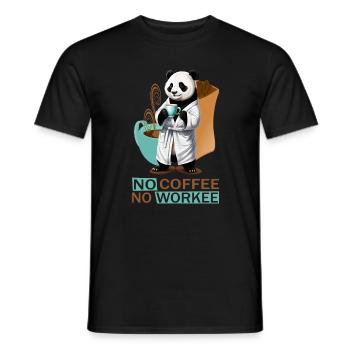 Panda mit Bademantel - Männer T-Shirt - Schwarz - Vorne - AI Model Male 178 light (178cm)
