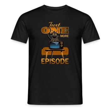 Chat à la télé - T-shirt homme - noir - Devant - AI Model Male 178 light (178cm)