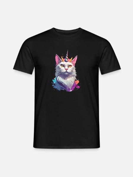 Collection chat licorne couleur - T-shirt homme - noir