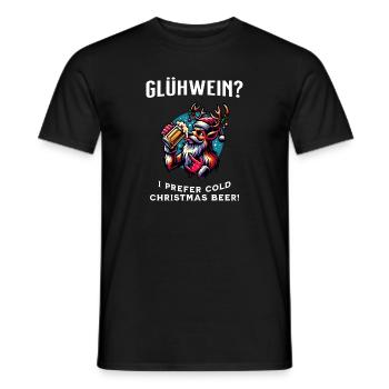 Renne, Vin anti chaud, Amateur de bière, Noël - T-shirt homme - noir - Devant - AI Model Male 178 light (178cm)