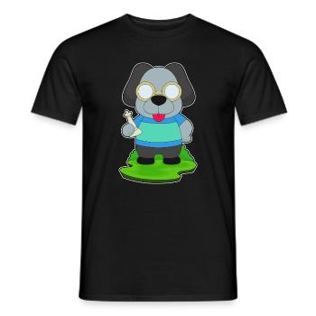 Chien Pièces d’échecs Queen Chess - T-shirt homme - noir - Devant - AI Model Male 178 light (178cm)