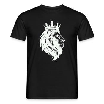 Löwe König Krone - Männer T-Shirt - Schwarz - Vorne - AI Model Male 178 light (178cm)