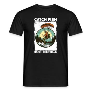 Abenteuerlicher Angler mit Klimmbrett - Männer T-Shirt - Schwarz - Vorne - AI Model Male 178 light (178cm)