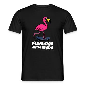 Flamingo on the Move Skate - Männer T-Shirt - Schwarz - Vorne - AI Model Male 178 light (178cm)