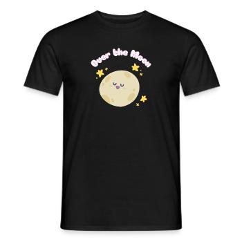 Over_the_Moon Phrases Slang Idiom funny cutedesign - Men's T-Shirt - black - Front - AI Model Male 178 light (178cm)