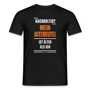 Nachhaltig? - Männer T-Shirt - Schwarz - Vorne - AI Model Male 178 light (178cm)