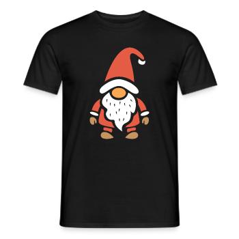 Dessin animé mignon de nain de Noël - T-shirt homme - noir - Devant - AI Model Male 178 light (178cm)