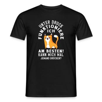 Unter Druck funktioniere ich am besten - Männer T-Shirt - Schwarz - Vorne - AI Model Male 178 light (178cm)