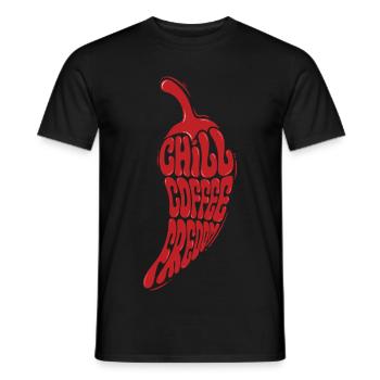 CHILL COFFEE FREEDOM – lass uns reden. - Männer T-Shirt - Schwarz - Vorne - AI Model Male 178 light (178cm)