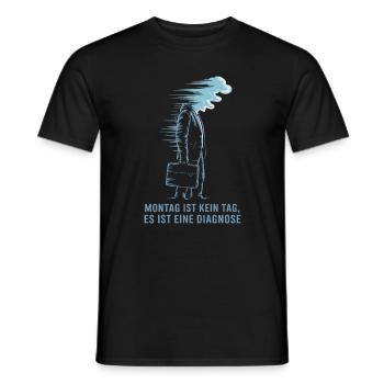 Monday is not a day, it's a diagnosis blue - Men's T-Shirt - black - Front - AI Model Male 178 light (178cm)