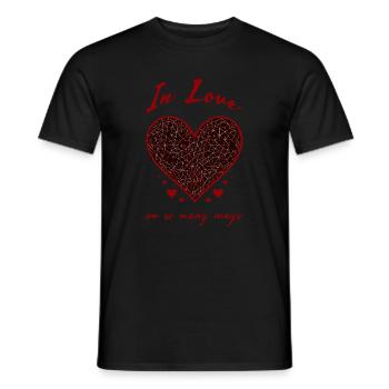 In Love - Stylish declaration of love for couples - Men's T-Shirt - black - Front - AI Model Male 178 light (178cm)