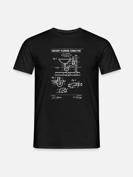 Plumbing Diagram Blueprint - Men's T-Shirt - black