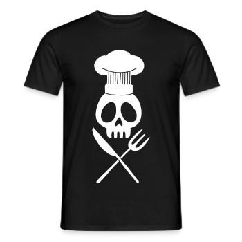 Cook's Skull (Weiß) - Männer T-Shirt - Schwarz - Vorne - AI Model Male 178 light (178cm)