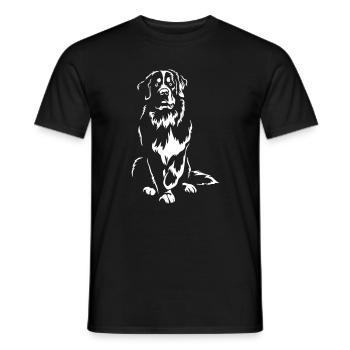 Bernese Mountain Dog « Édition Noire » - T-shirt homme - noir - Devant - AI Model Male 178 light (178cm)