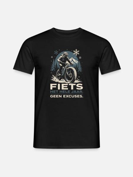 Vélo Toute l'Année - Pas d'Excuses Design - T-shirt homme - noir