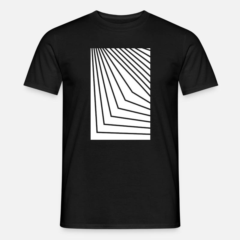 Angular Concentric Lines - Men's T-Shirt - black
