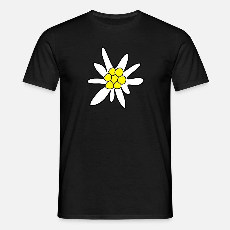 Edelweiss - Männer T-Shirt - Schwarz