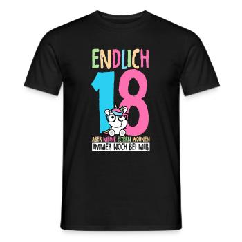 Endlich 18 Geburtstag Party Feiern Geschenk Geburt - Männer T-Shirt - Schwarz - Vorne - AI Model Male 178 light (178cm)