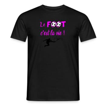 le foot c est la vie - T-shirt homme - noir - Devant - AI Model Male 178 light (178cm)